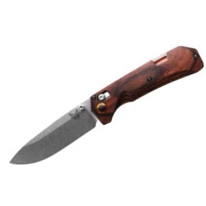 Benchmade Grizzly Creek Drop Point Folding Knife Stabilized Wood - Image 1